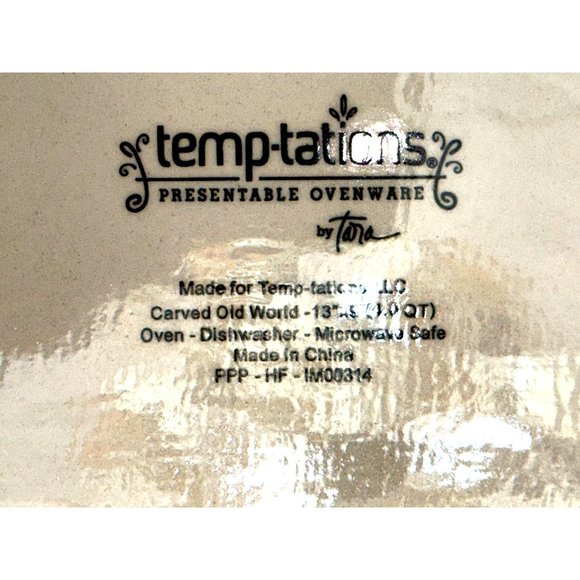 Temptations by Tara Red Carved Old World Poinsettia 3 Piece Casserole Dish - Picture 8 of 9